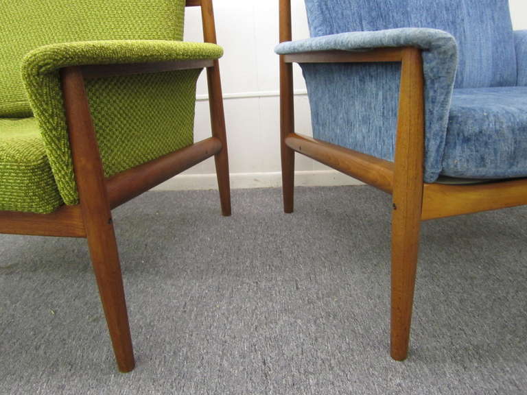 Outstanding Pair of Greta Jalk Teak Lounge Chairs, Mid-Century Danish Modern 3