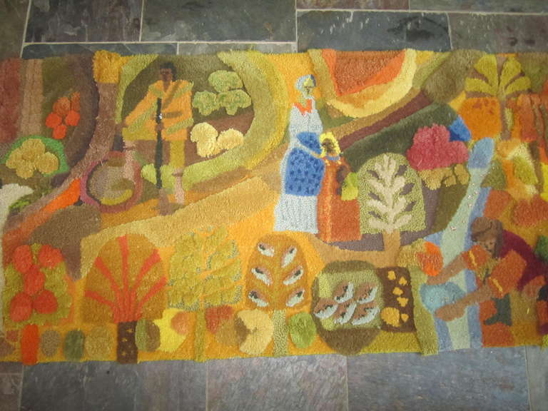 Amazing Huge Tapestry Depicting American History, Mid-Century Modern For Sale at 1stdibs
