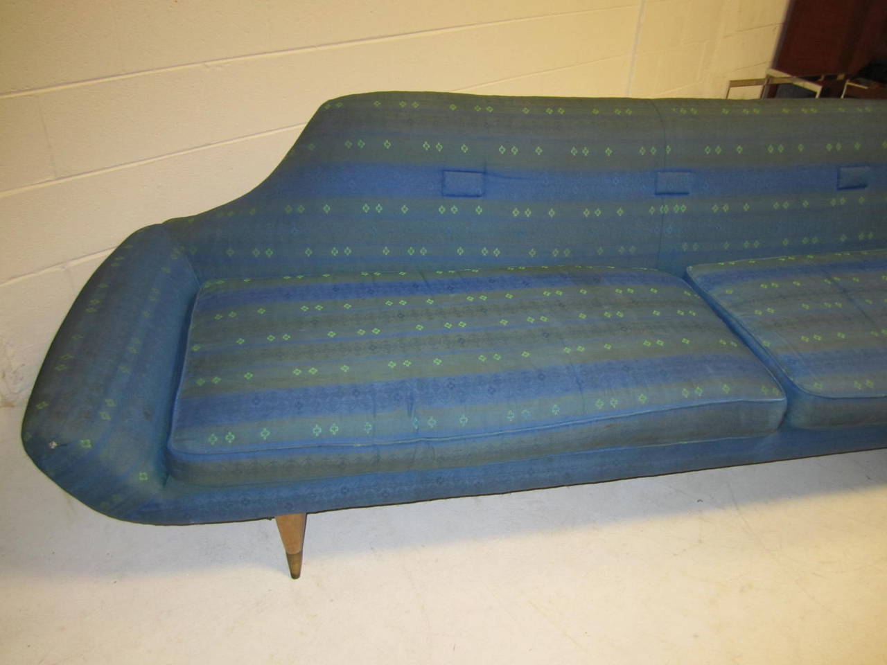 Upholstery Fabulous Space Age Karpen Style Gondola Sofa, Mid-Century Modern For Sale