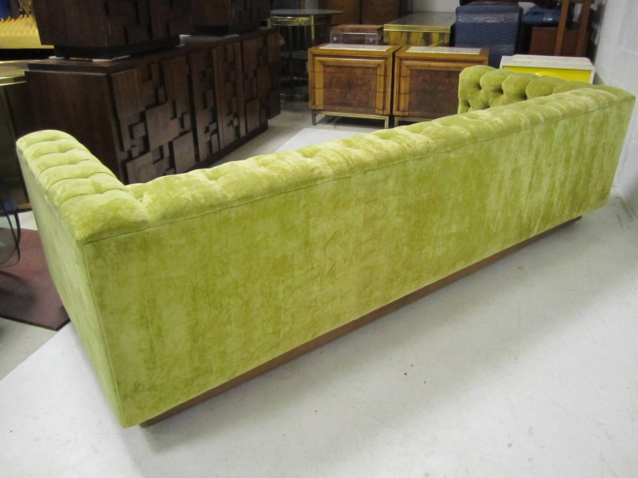 Late 20th Century Awesome Dunbar Style Chesterfield Tufted Sofa Mid-Century Modern