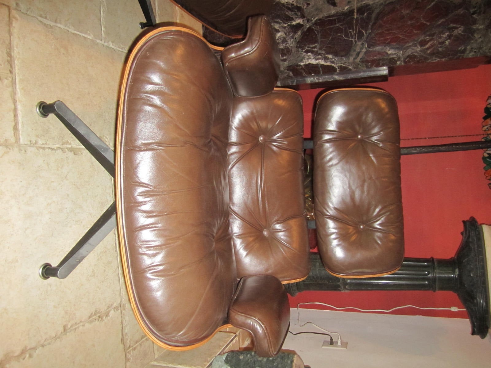 Leather Eames Rosewood 670 Lounge Chair and Ottoman by Herman Miller Mid-Century Modern