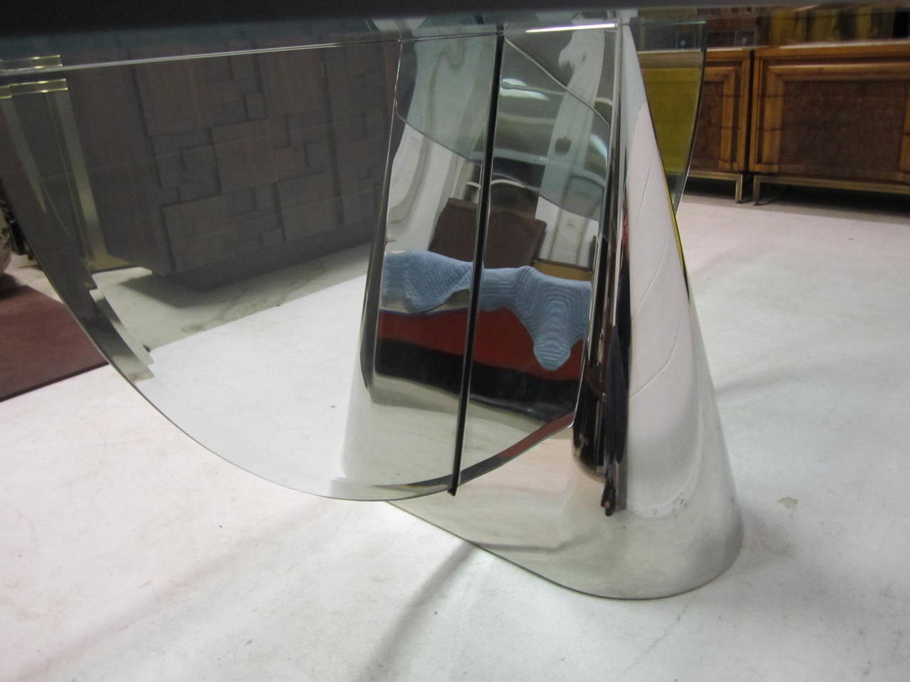 Brueton Pinnacle-Tisch entworfen von Jay Wade Beam, Mid-Century Modern (Glas) im Angebot