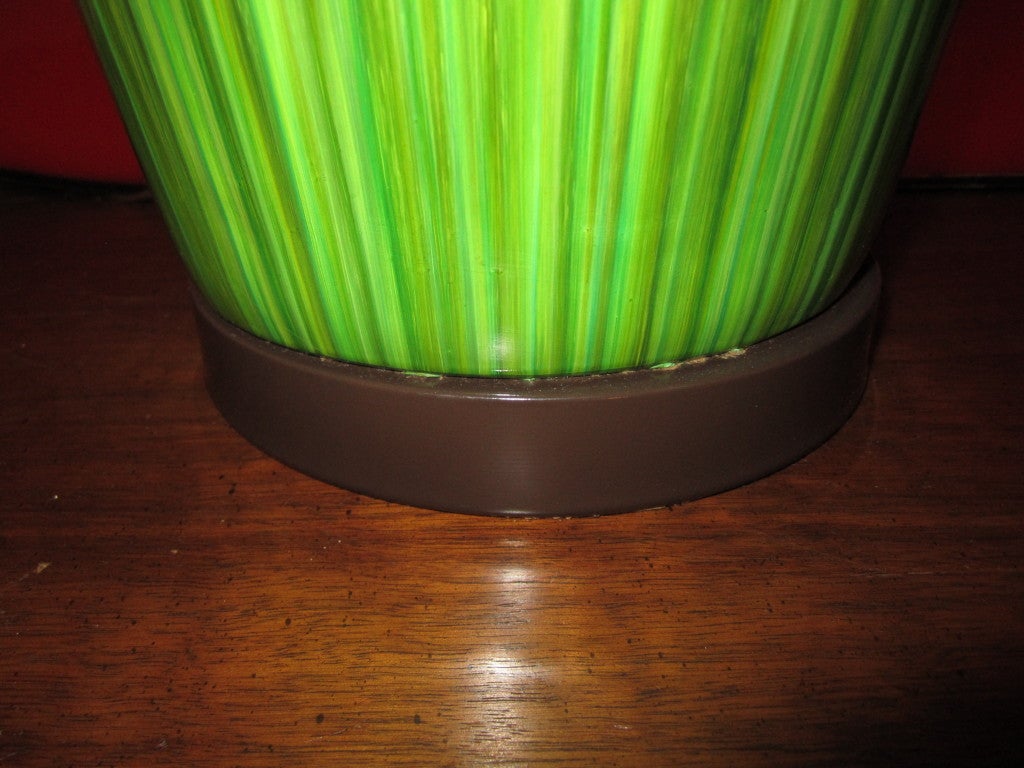green mid century lamp