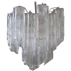 Gorgeous Italian Venini Murano Tronchi Tube Chandelier Camer 6