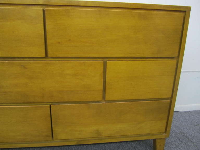 American 7 Drawer Solid Maple Conant Ball Dresser, Russel Wright, Mid-Century Modern