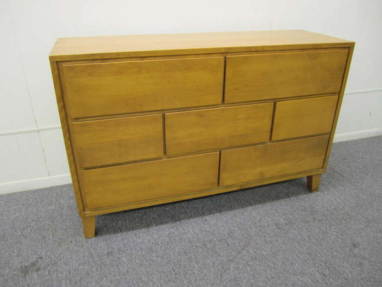 7 Drawer Solid Maple Conant Ball Dresser, Russel Wright, Mid-Century Modern 3