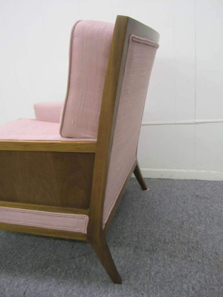 American Sophisticated Erwin Lambeth Walnut Lounge Chair, Mid-Century Modern For Sale