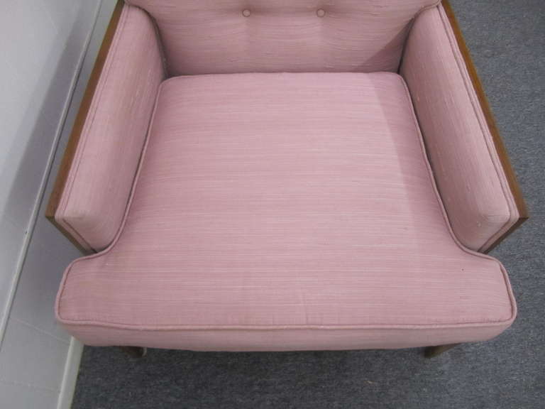 Mid-20th Century Sophisticated Erwin Lambeth Walnut Lounge Chair, Mid-Century Modern For Sale