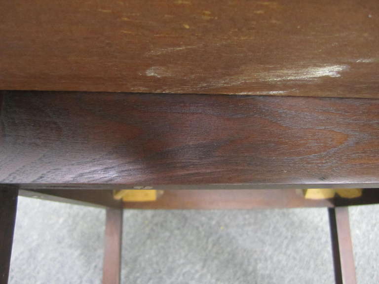 Mid-Century Modern Circular Rosewood and Walnut Side, End Table in Baker Style 2