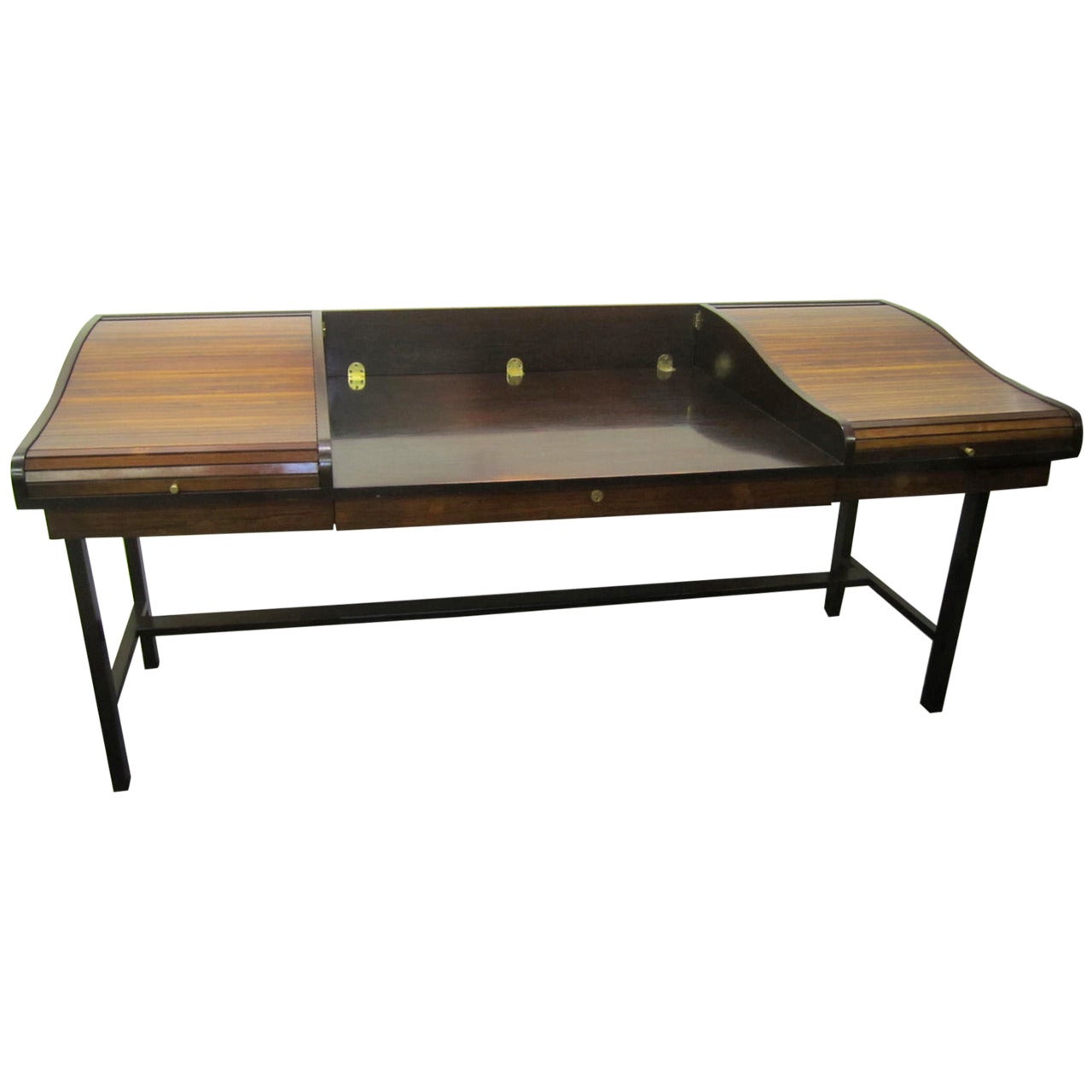 Excellent Rosewood Roll Top Desk by Edward Wormley for Dunbar Mid-Century Modern For Sale