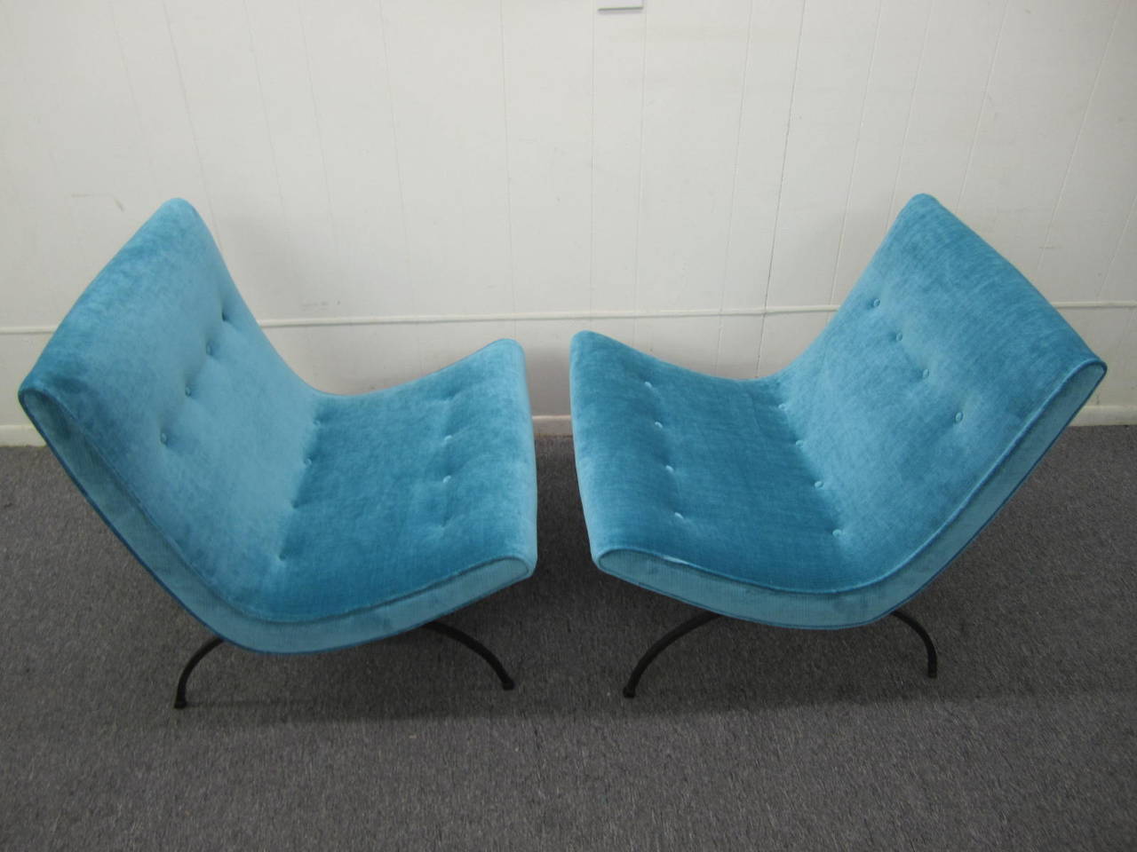Outstanding Pair Of Milo Baughman Scoop Lounge Chairs Mid Century Mid Century Modern For Fabulous Pair Of Signed Milo Baughman Thayer Coggin Scoop Chairs These Have Been Newly