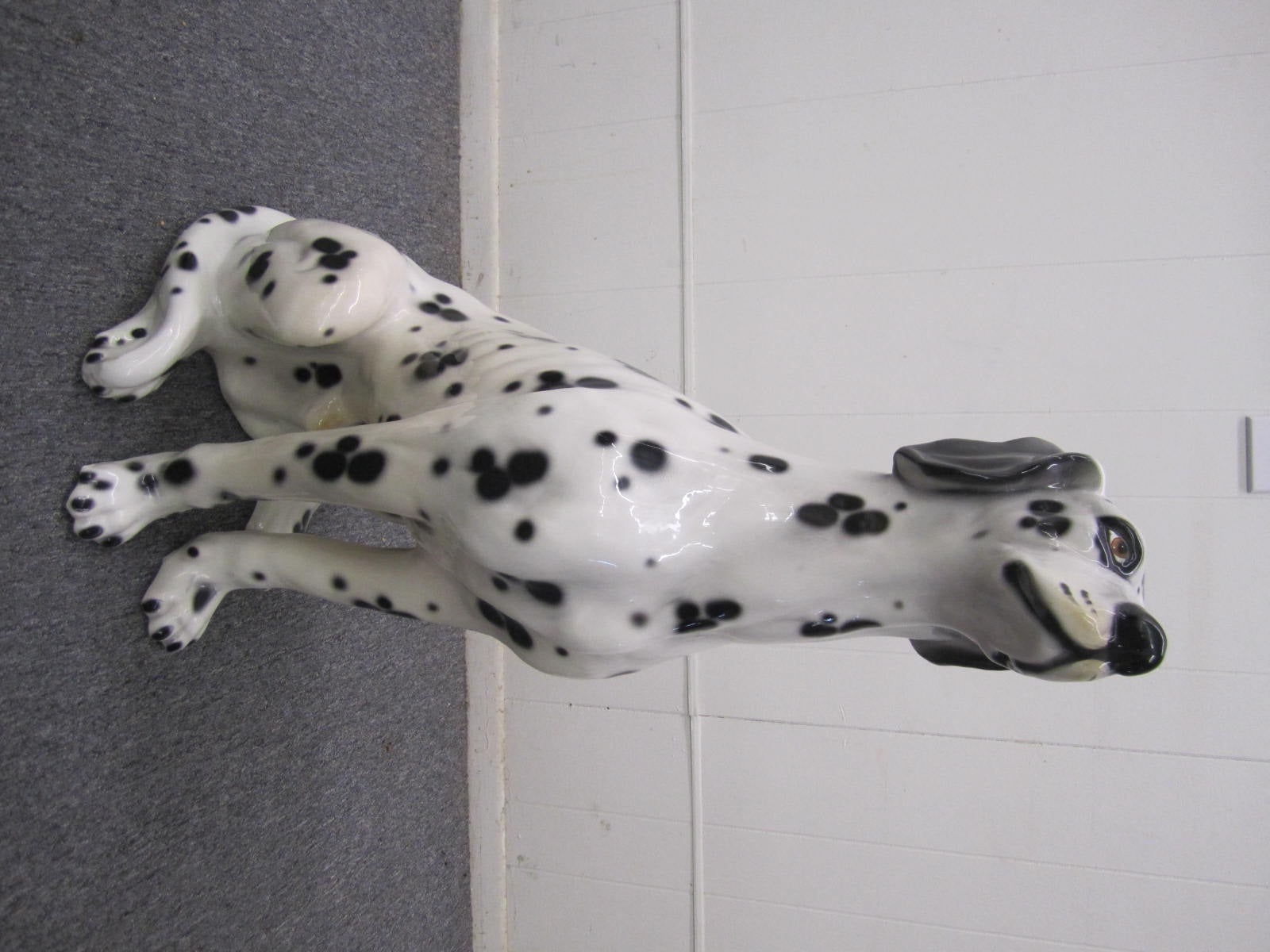 Mid-20th Century Whimsical Lifesize Capodimonte Dalmatian Dog Ceramic Sculpture