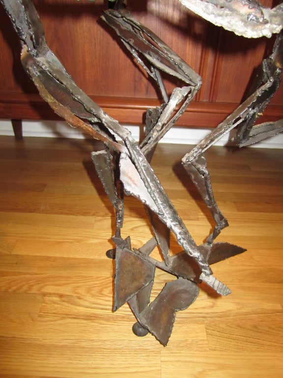 Mid-20th Century Signed Brutalist Sculpture Of 3 Dancers Mid-century Modern For Sale