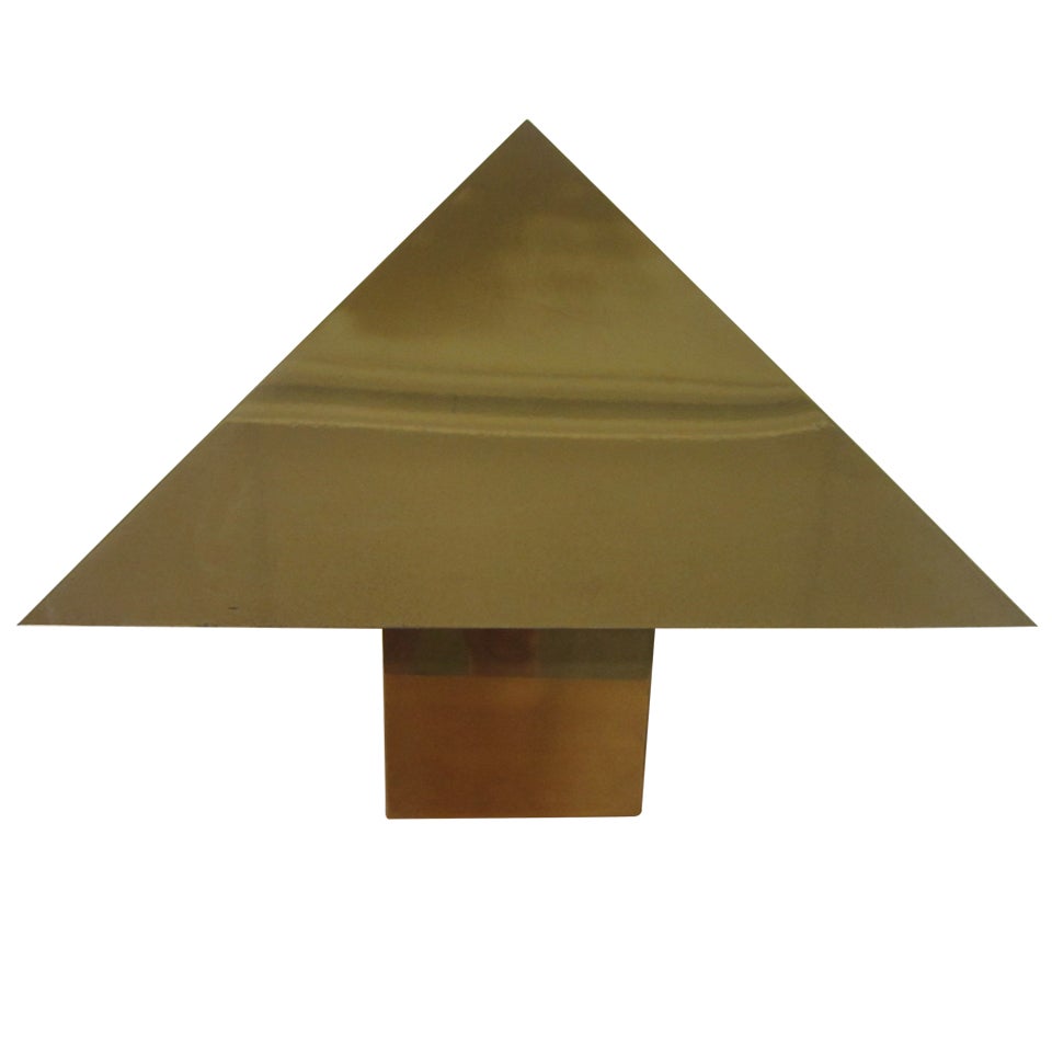C Jere Style Brass Pyramid Shaped Brass Desk Lamp Chapman Mid-Century Modern