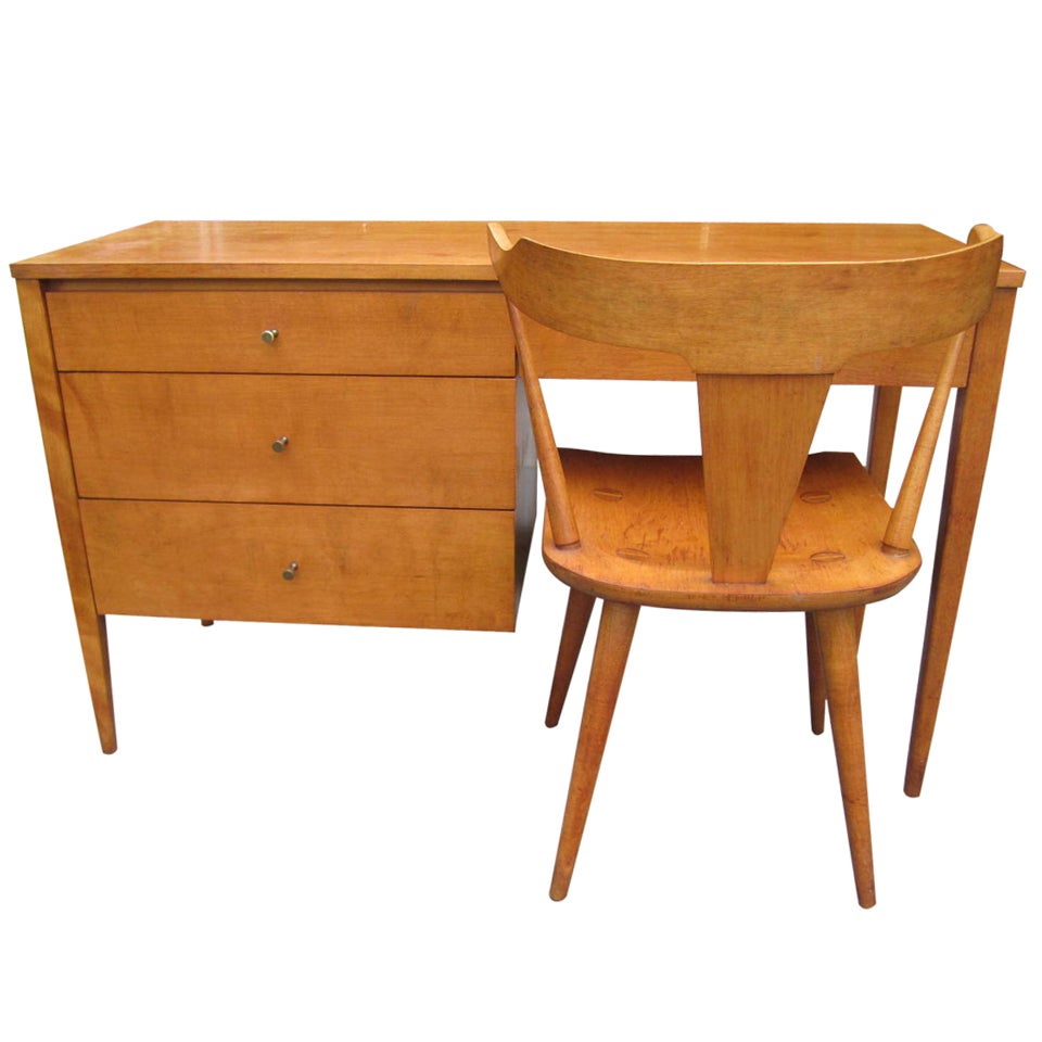 Paul Mccobb Solid Maple Desk with Chair Mid-Century Modern