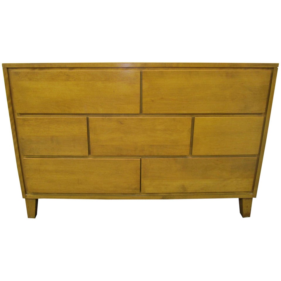 7 Drawer Solid Maple Conant Ball Dresser, Russel Wright, Mid-Century Modern
