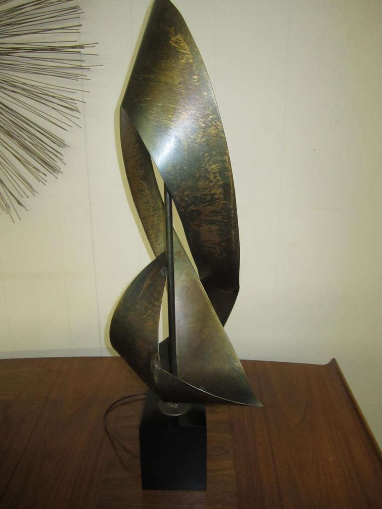 Huge Brutalist Harry Balmer Ribbon Lamp for Laurel, Mid-Century Modern 2