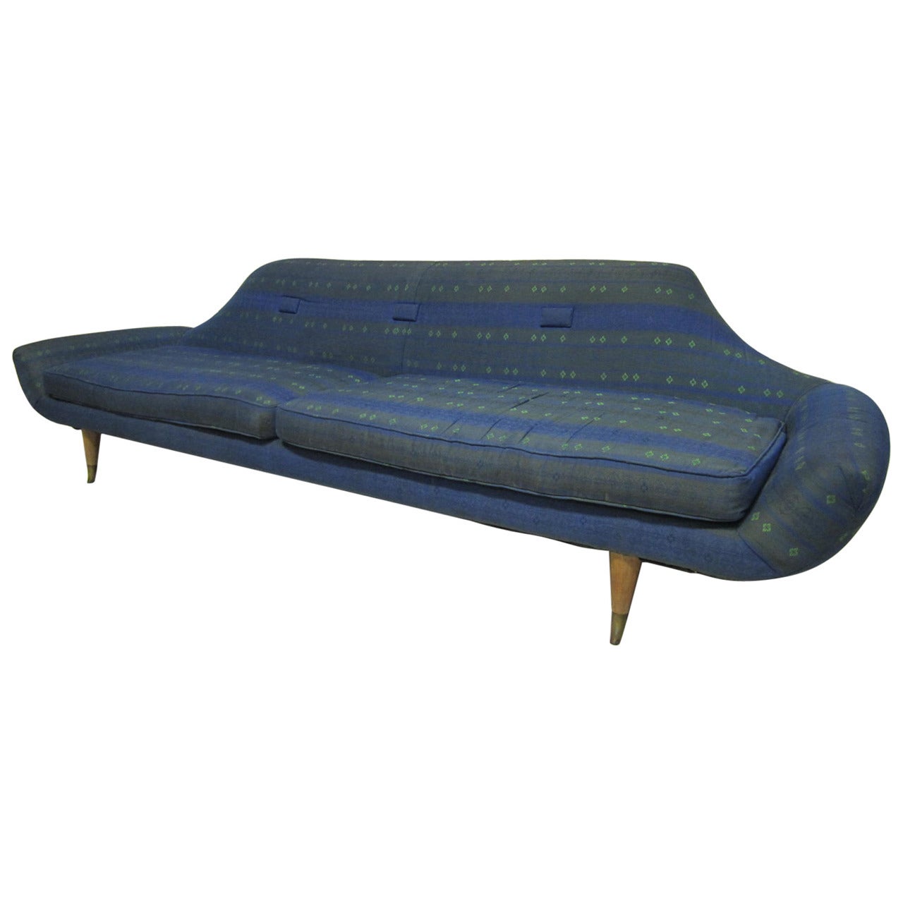 Fabulous Space Age Karpen Style Gondola Sofa, Mid-Century Modern