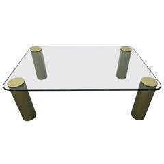 Fabulous Pace Collection Brass and Glass Coffee Table, Mid-Century Modern