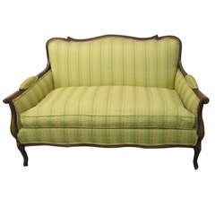 Vintage Lovely French Regency Down Filled Sette Loveseat Sofa