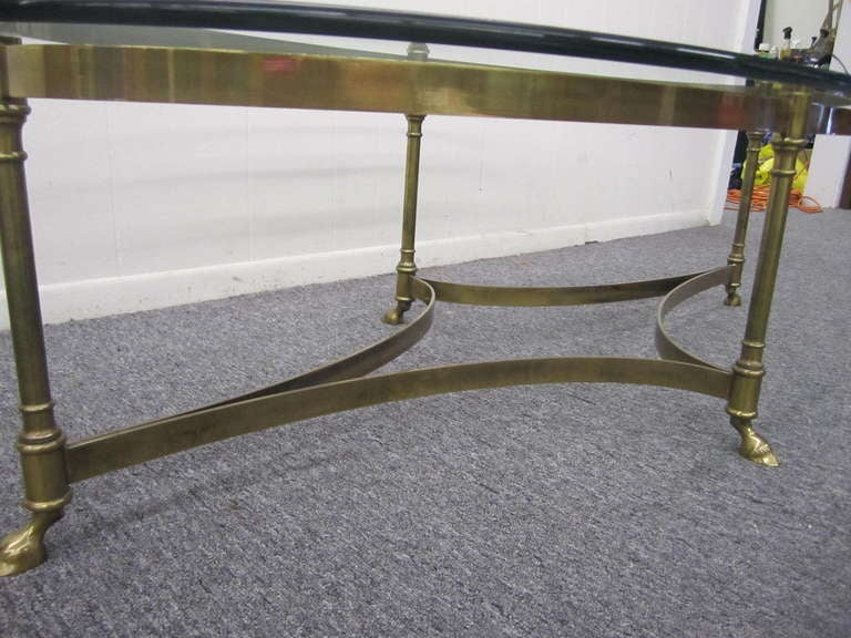 brass oval coffee table