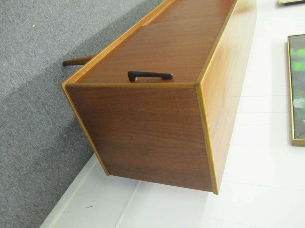 Danish Modern Teak Credenza with Rosewood Pulls Mid-century