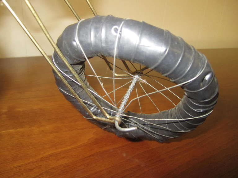 Awesome C. Jere Mid-Century Modern Style, Wire Mototcycle Metal Sculpture  In Excellent Condition For Sale In Pemberton, NJ