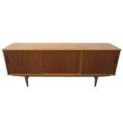 Retro Danish Modern Teak Credenza with Rosewood Pulls Mid-century