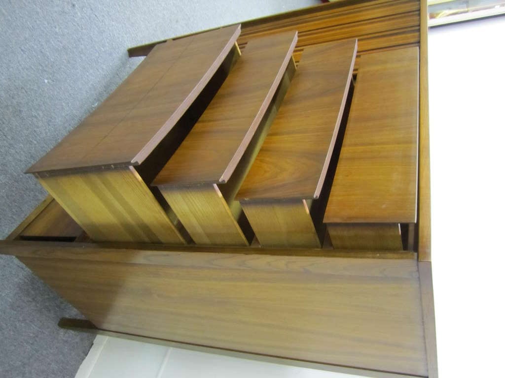 Mid-century Modern Curved Front Tall Dresser Signed Strata Unagusta 1