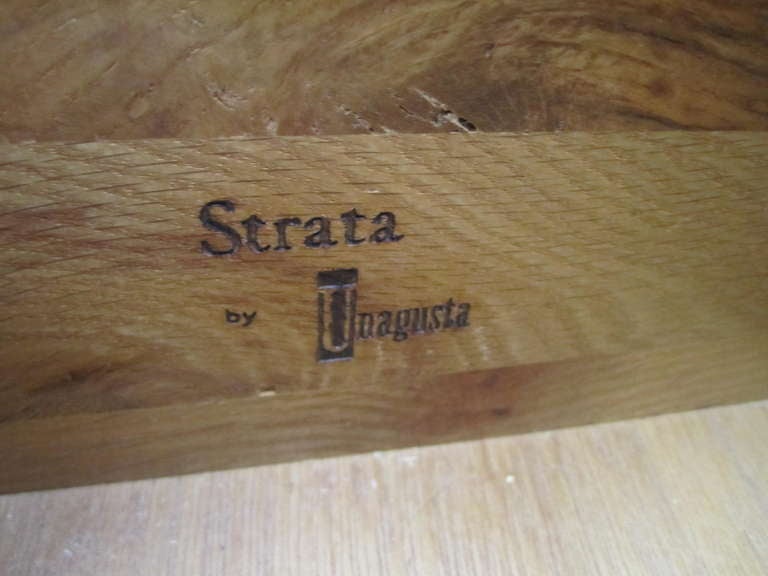 Veneer Mid-century Modern Curved Front Tall Dresser Signed Strata Unagusta