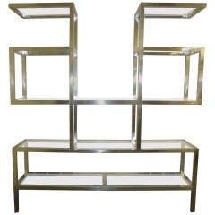 Fabulous Chunky Aluminum Large Scale Etagere, Mid-Century Modern