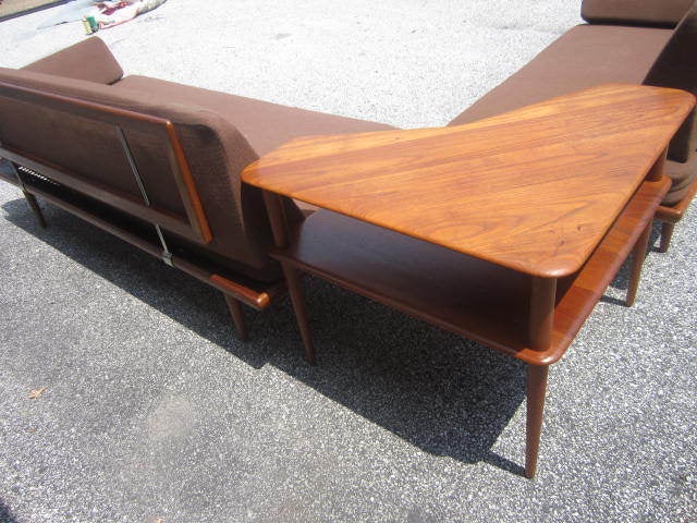 Peter Hvidt Danish Modern L-shaped 3 Piece Teak Sofa  Table 7