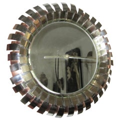 Fabuleux miroir signé Curtis Jere Eyelash Clock miroir moderne du milieu du siècle dernier