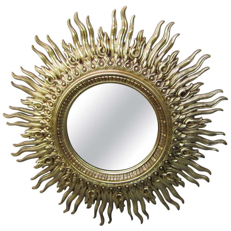 Huge Golden Starburst Mirror Regency Modern Mid Century For At Huge Golden Starburst Mirror Regency Modern Mid Century For