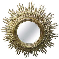 Huge Golden Starburst Mirror Regency Modern Mid-century 4