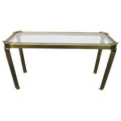 Gorgeous Mastercraft Solid Brass Asian Inspired Console Table Mid-century