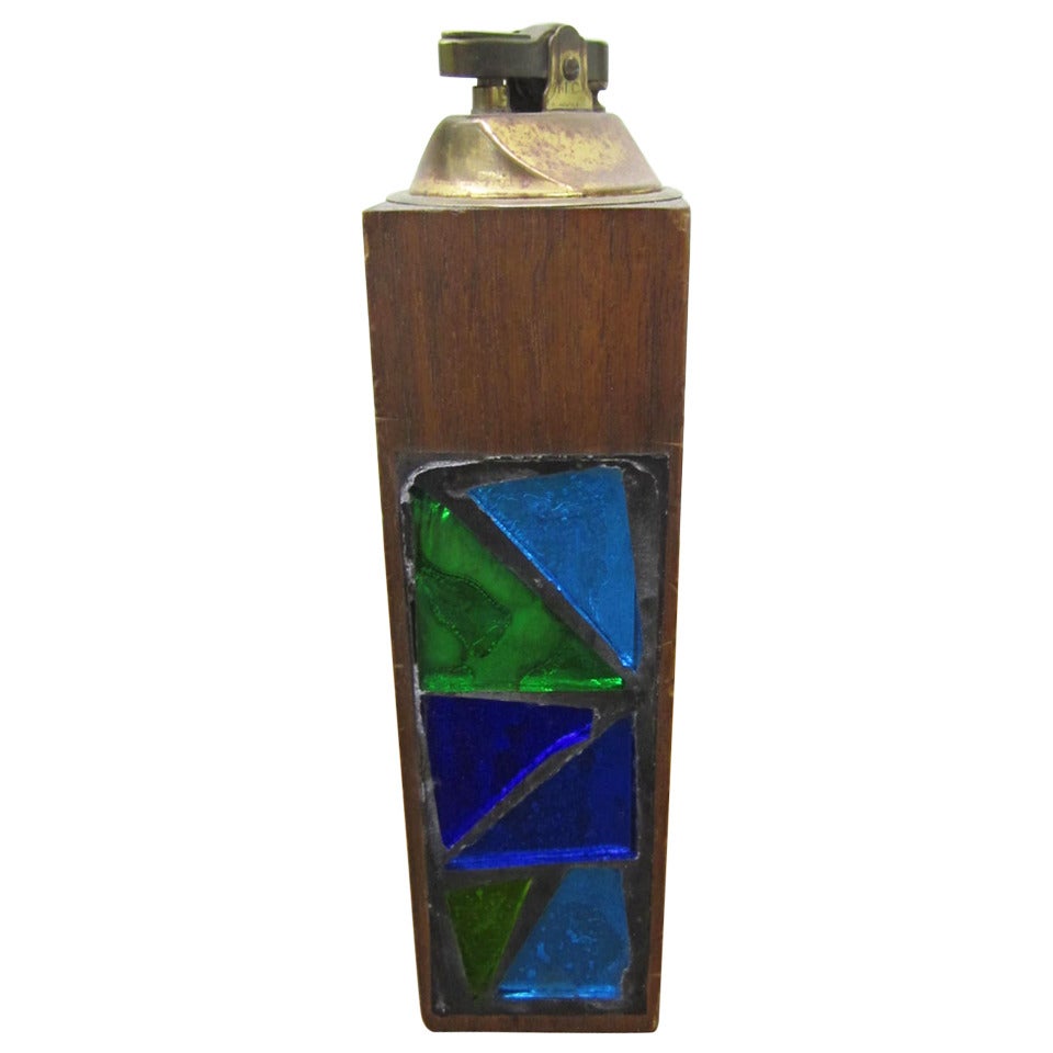 Mid-century Modern Georges Briard Stained Mosaic Lighter