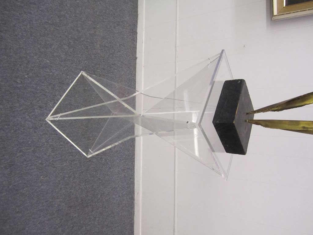 American Amazing Faceted Lucite Pedestal Hollywood Regency Glam