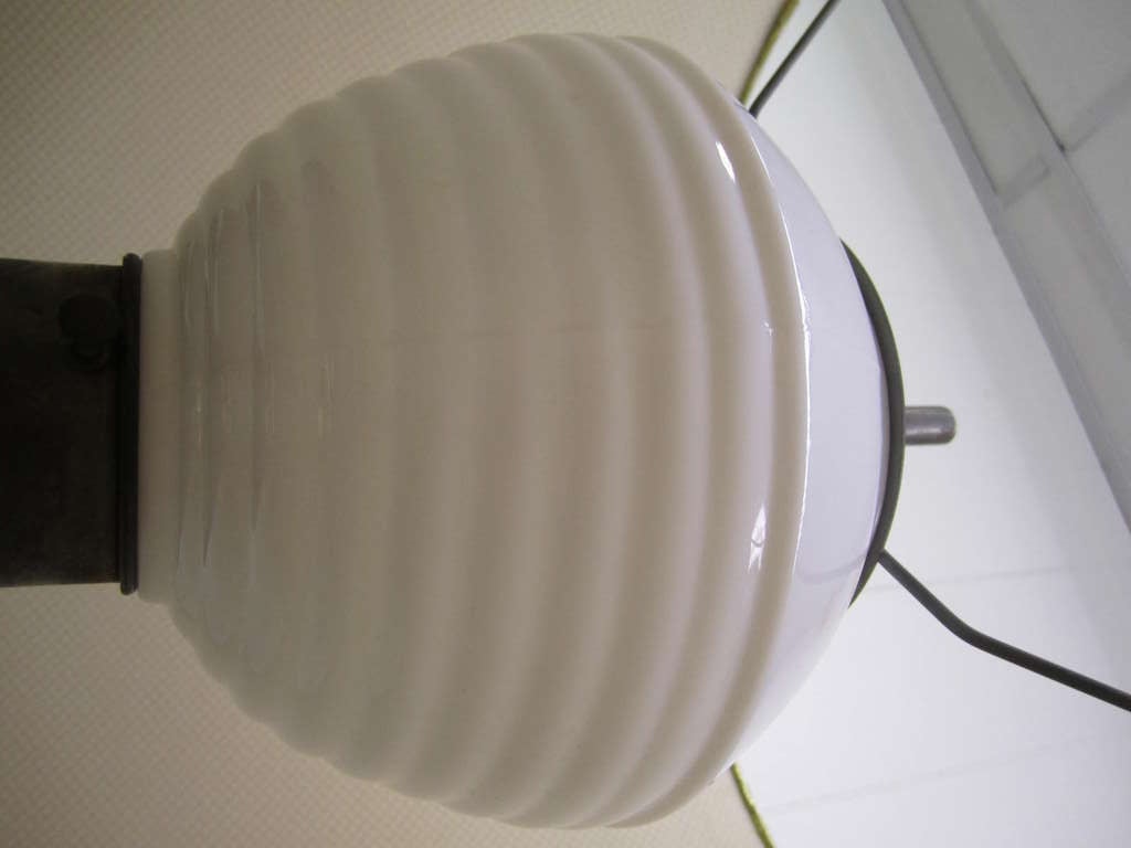 Huge Blue Blenko Lamp with Original Gold Mesh Shade Mid-century Modern In Excellent Condition In Pemberton, NJ