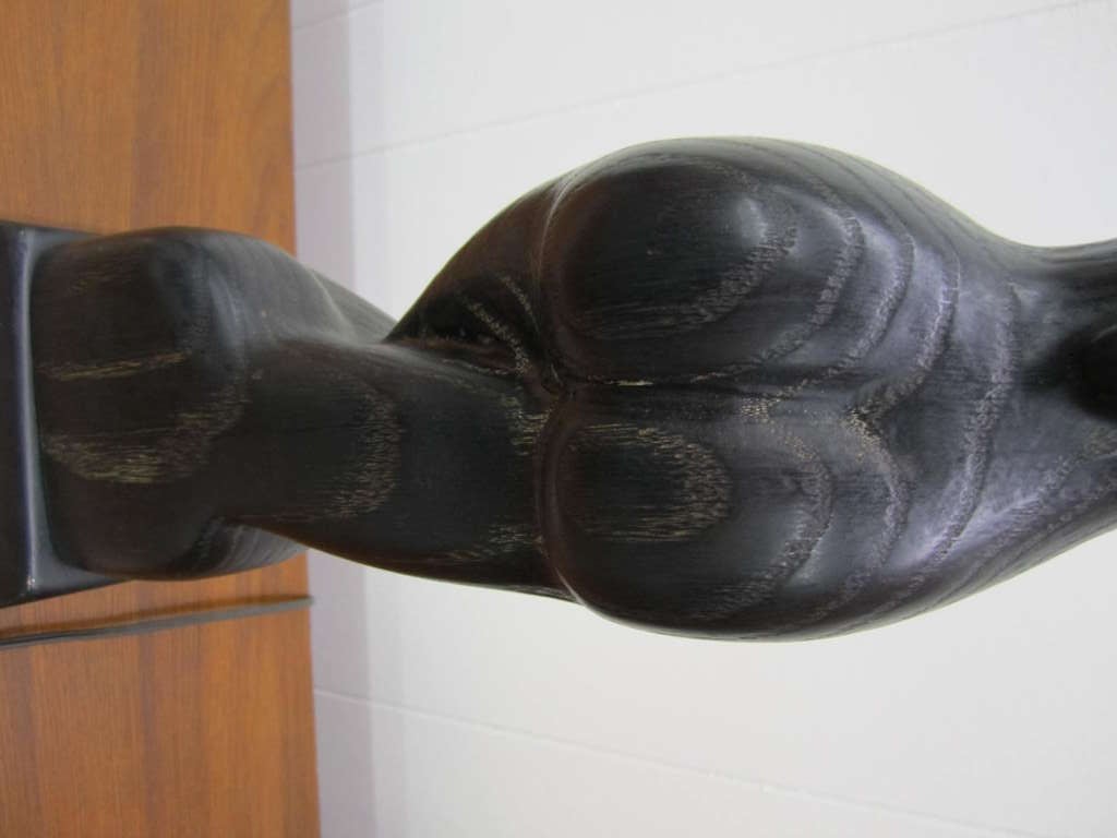 Brass Amazing Nude Lady Sculptural Black Cerused Lamp Heifetz Mid-Century Modern