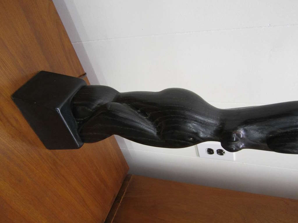 Amazing Nude Lady Sculptural Black Cerused Lamp Heifetz Mid-Century Modern 4