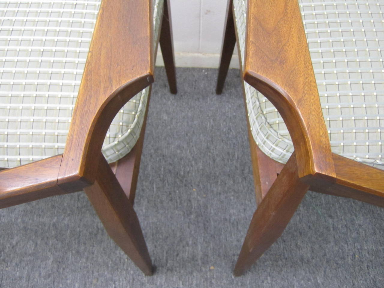 Set of Six Harvey Probber Style Walnut Dining Chairs Mid-Century Modern 2