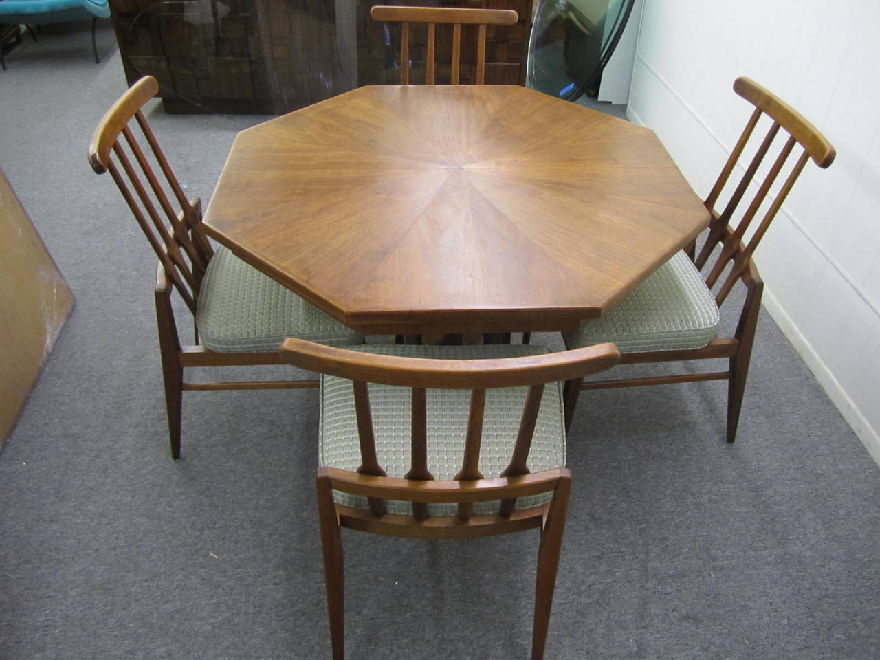 Set of Six Harvey Probber Style Walnut Dining Chairs Mid-Century Modern 3