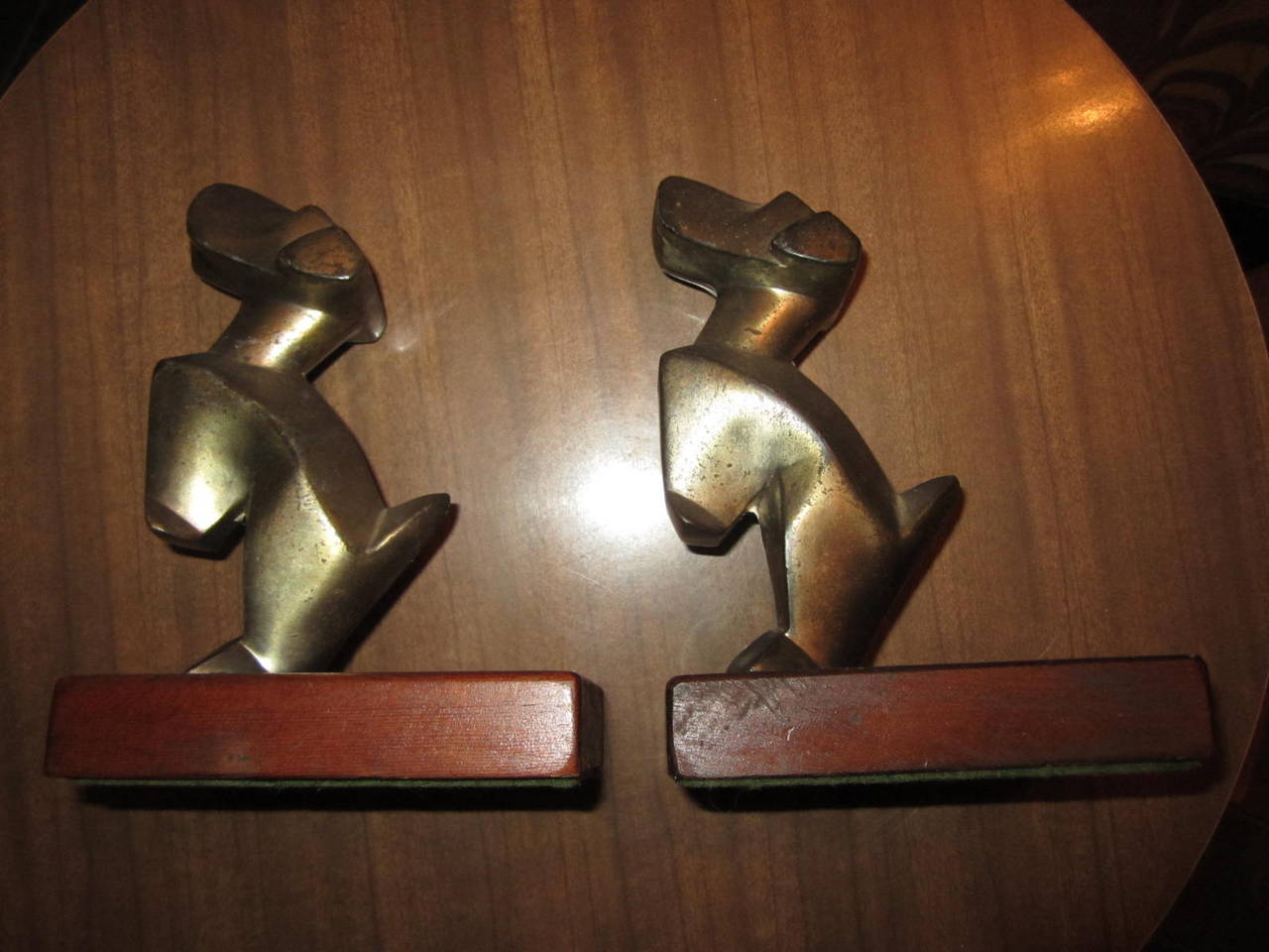 French Excellent Pair of E. Nikolsky Bronze Terrior Bookends Mid-Century Modern