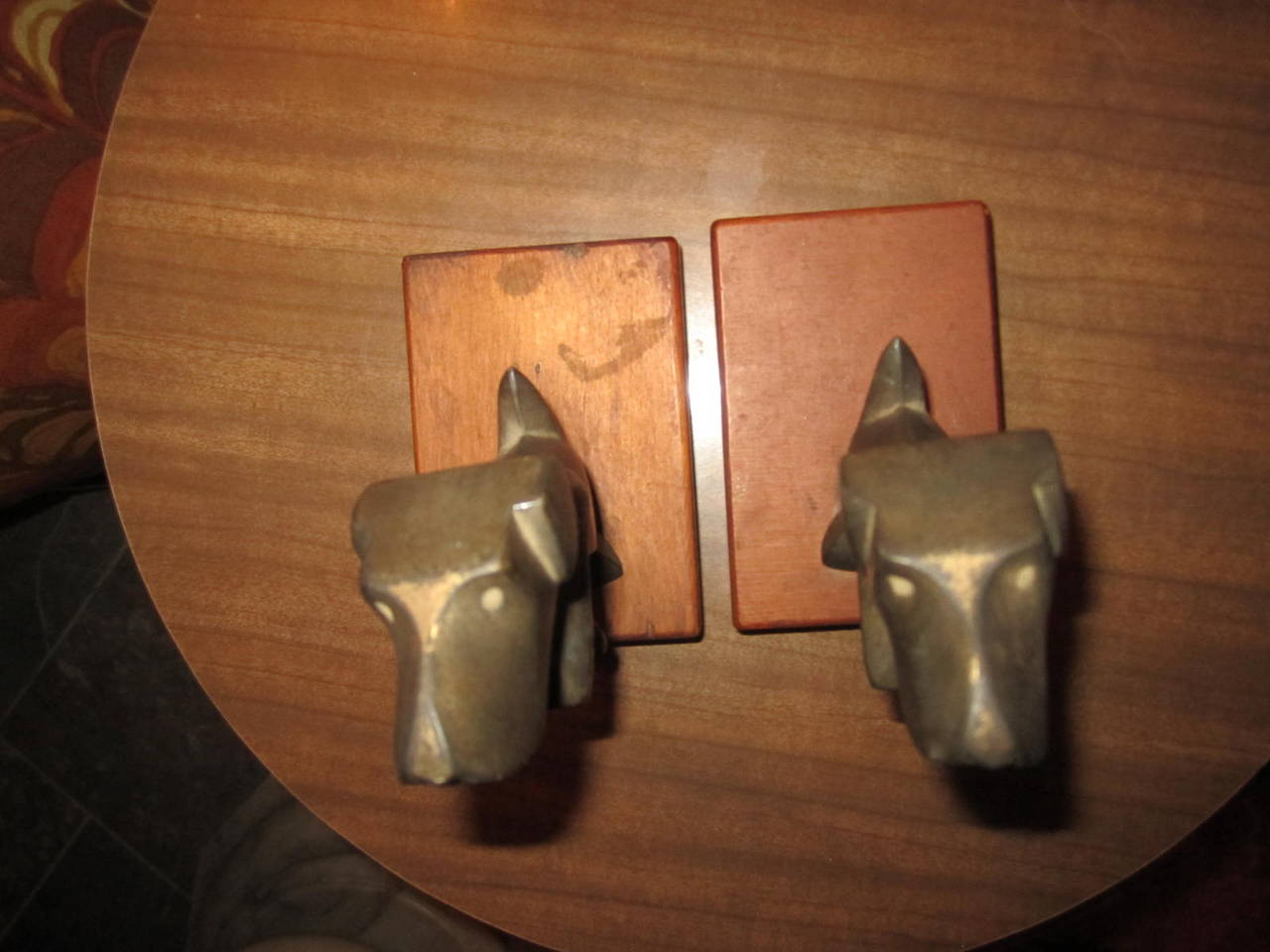 Early 20th Century Excellent Pair of E. Nikolsky Bronze Terrior Bookends Mid-Century Modern