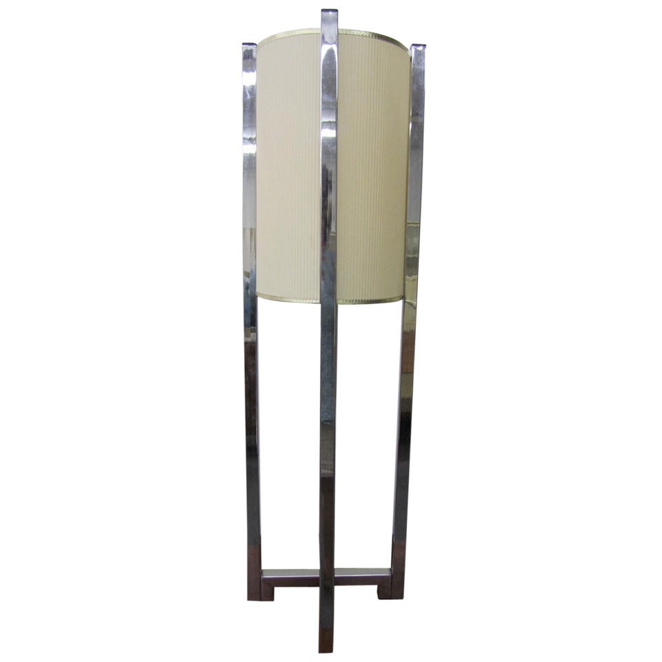 Large Paul Mayen Style Chrome Lamp Mid-century Modern