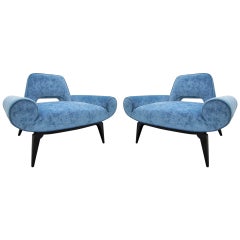 Incroyable paire de chaises pantoufles de la maison Grosfeld, style Hollywood Regency glamour