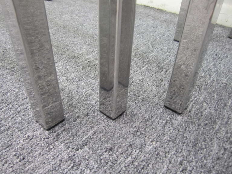 Set of 3 Milo Baughman Chrome and Glass Nesting Tables Mid-century Modern In Good Condition In Pemberton, NJ