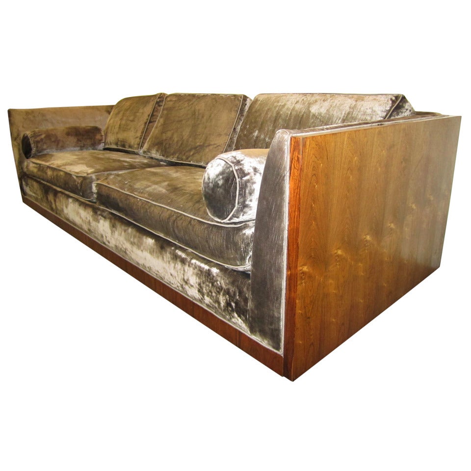 Amazing Milo Baughman, Rosewood Floating Case Sofa, Mid-Century Modern