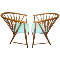 Handsome Pair of Kipp Stewart Declaration Lounge Chairs, Mid-Century Modern